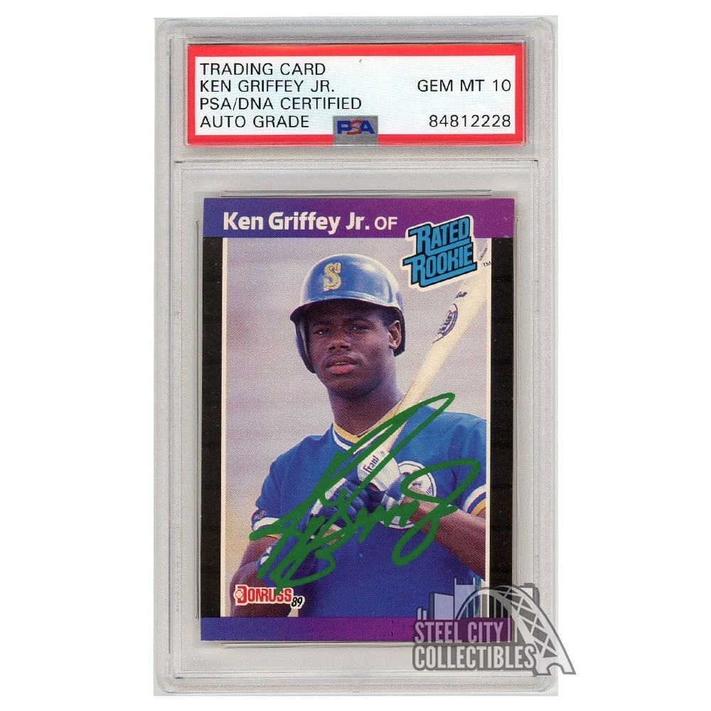 Ken Griffey Jr 1989 Donruss Autograph Rookie Card #33 PSA/DNA 10 (Green ...