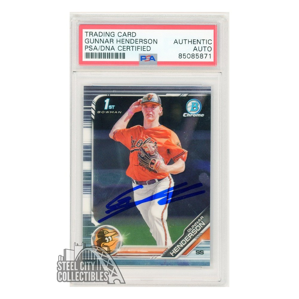 Gunnar Henderson Autographed 2019 Bowman Draft Rookie Card