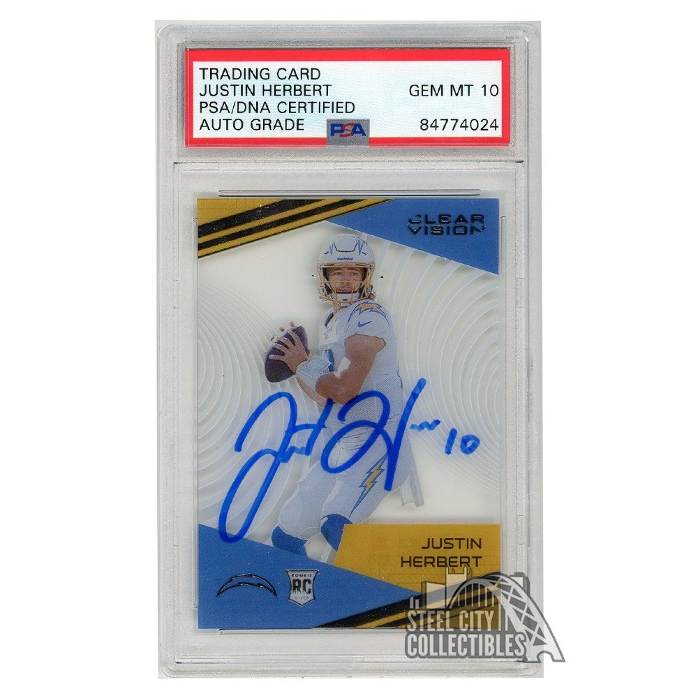 Justin Herbert 2020 Panini Chronicles Clear Vision Autograph RC Card #CV-3  PSA/DNA 10 | Steel City Collectibles