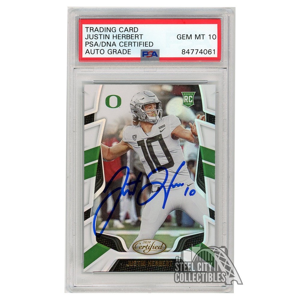 Justin Herbert Autographed 2020 Select Certified Rookie Card #4