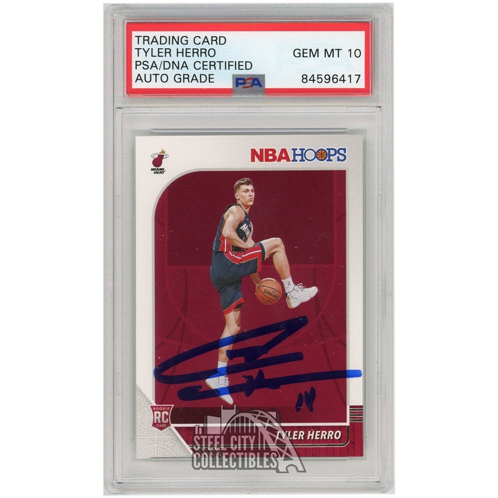 Tyler Herro 2019-20 Panini Hoops Autograph Rookie Card #210 PSA