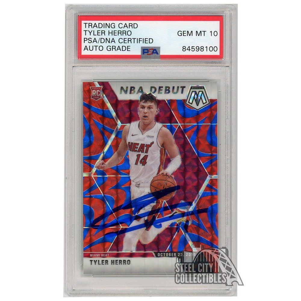 Tyler Herro 2019-20 Panini Mosaic NBA Debut Reactive Blue