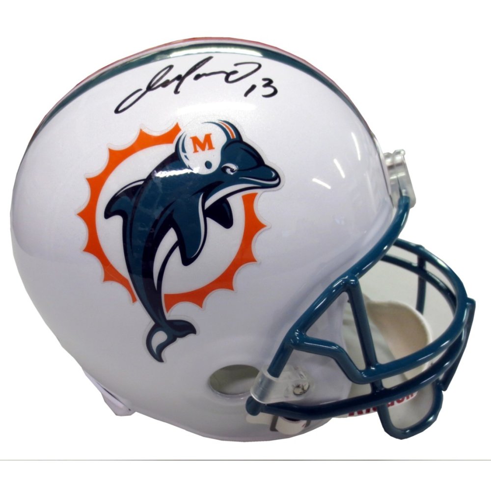 Dan Marino Autographed Miami Dolphins Chrome Full-Size Football Helmet -  BAS COA