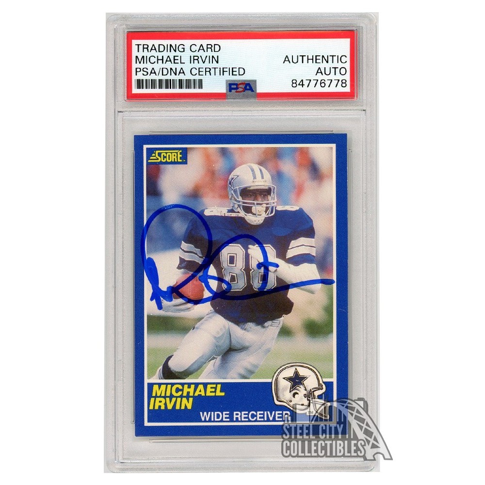 Michael Irvin 1989 Score Autograph Rookie Card #18 PSA/DNA