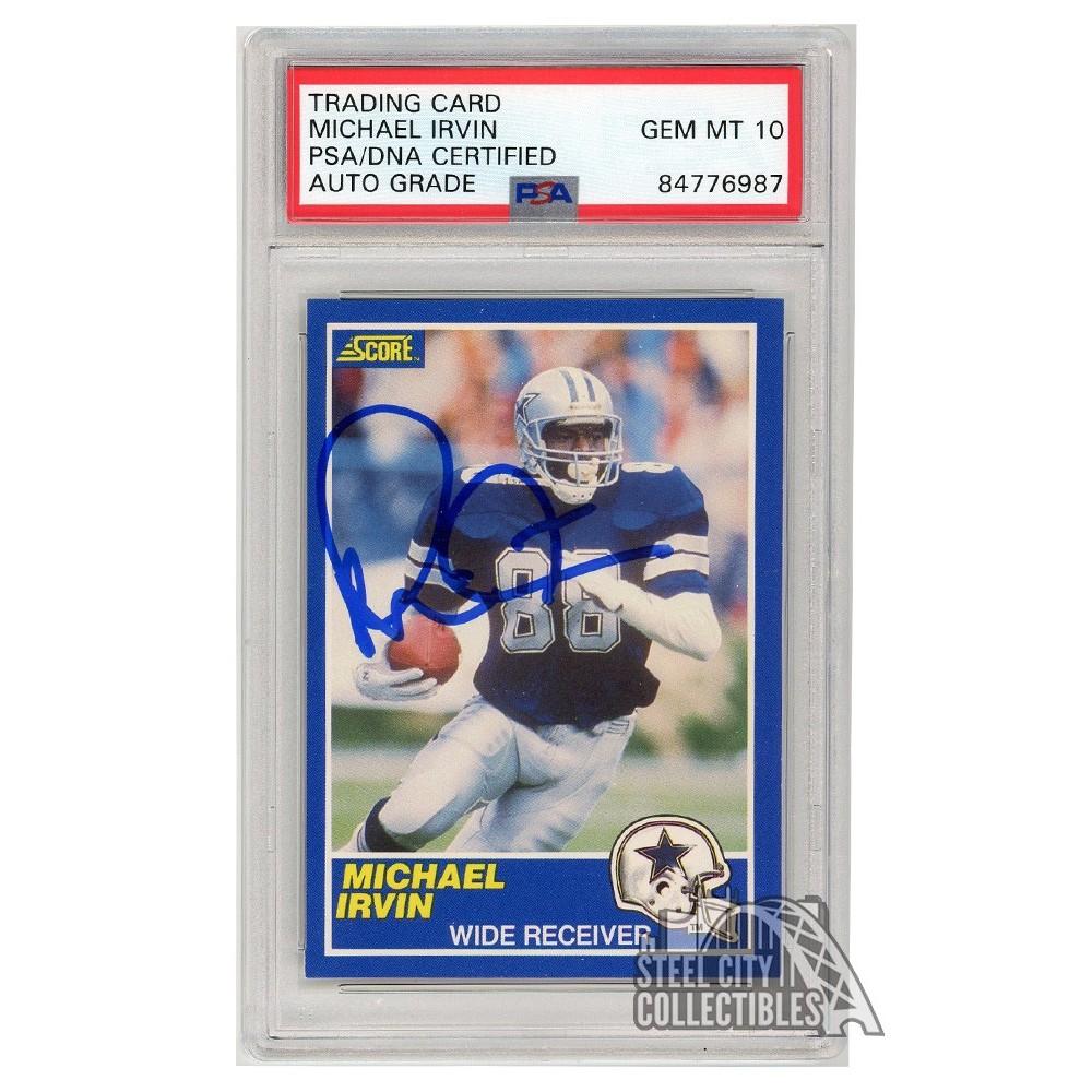 Michael Irvin 1989 Score Autograph Rookie Card #18 PSA/DNA 10 | Steel ...