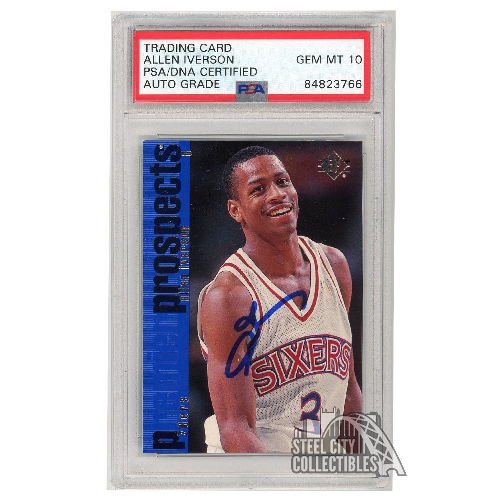 Allen Iverson 1996-97 Upper Deck SP Premier Prospects Autograph RC Card ...