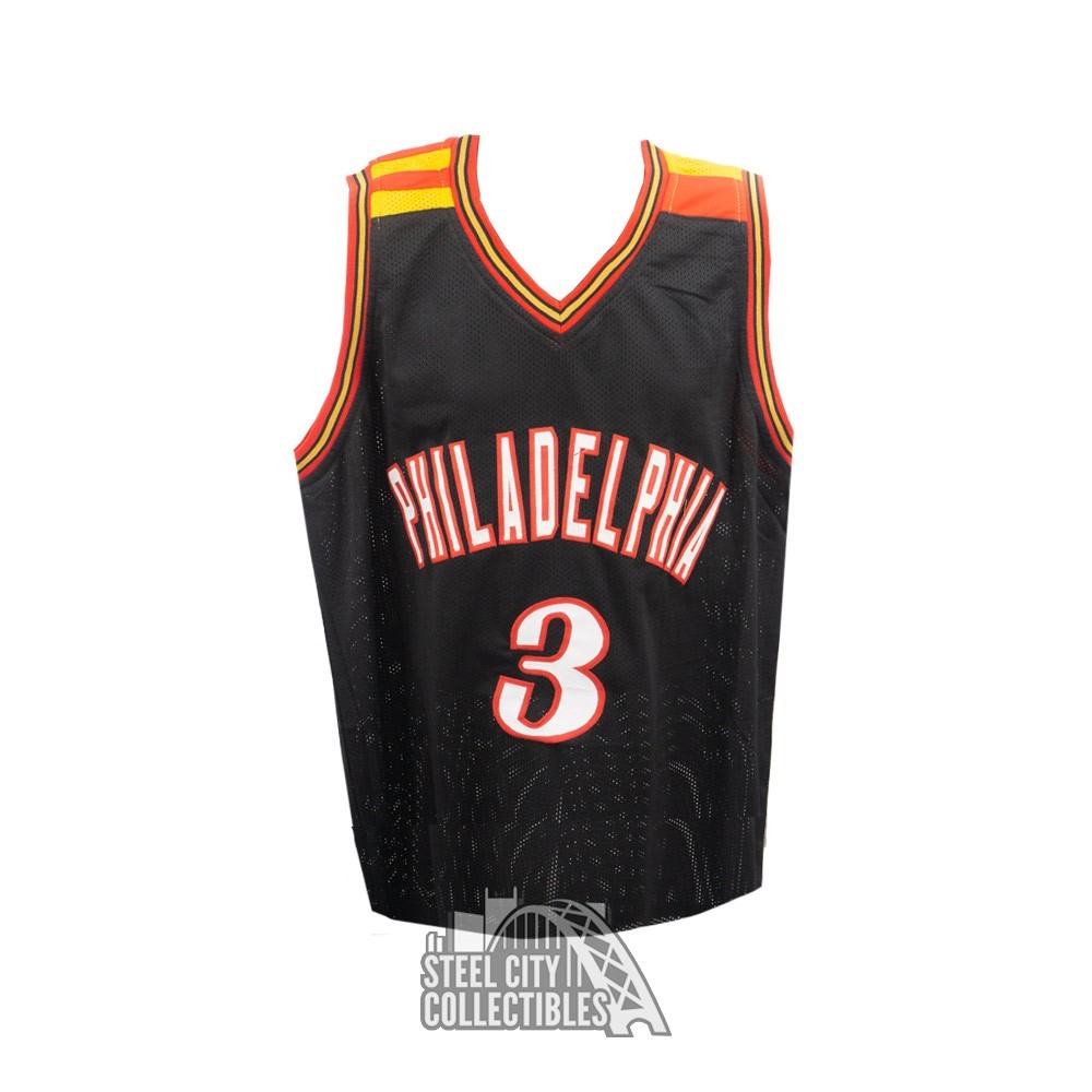 Allen Iverson Signed Framed Custom Red Pro-Style Basketball Jersey BAS