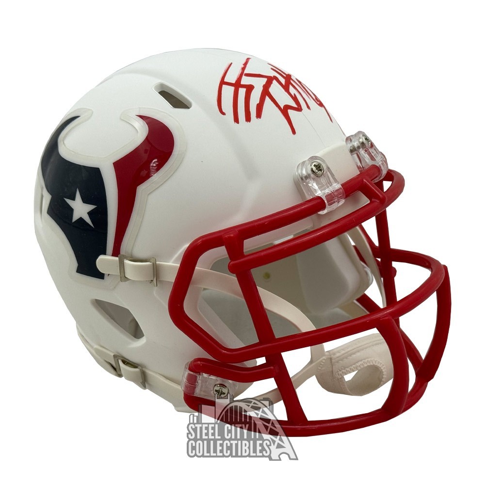 JJ Watt Autographed Houston Flat White Mini Football Helmet - JSA ...