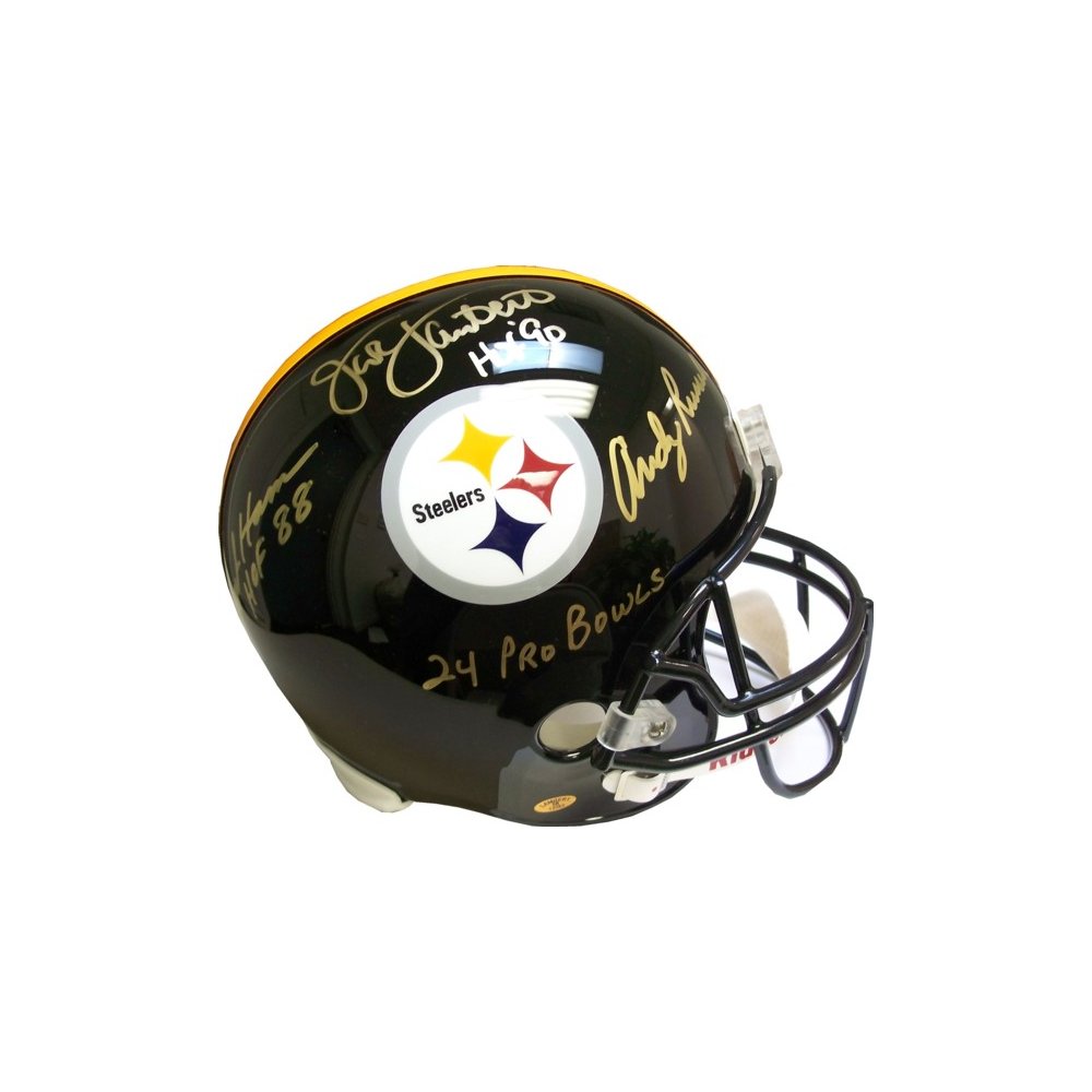 Jack Lambert Autographed Steelers Flat Black Authentic Full-Size Football  Helmet - BAS COA (8 Inscriptions)