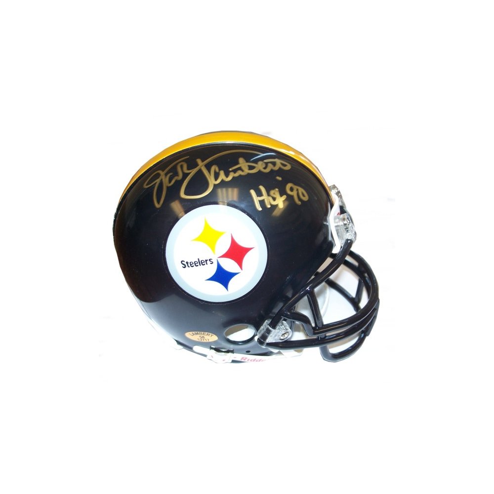 Jack Lambert HOF Autographed Steelers Mini Football Helmet Lambert 58  Hologram