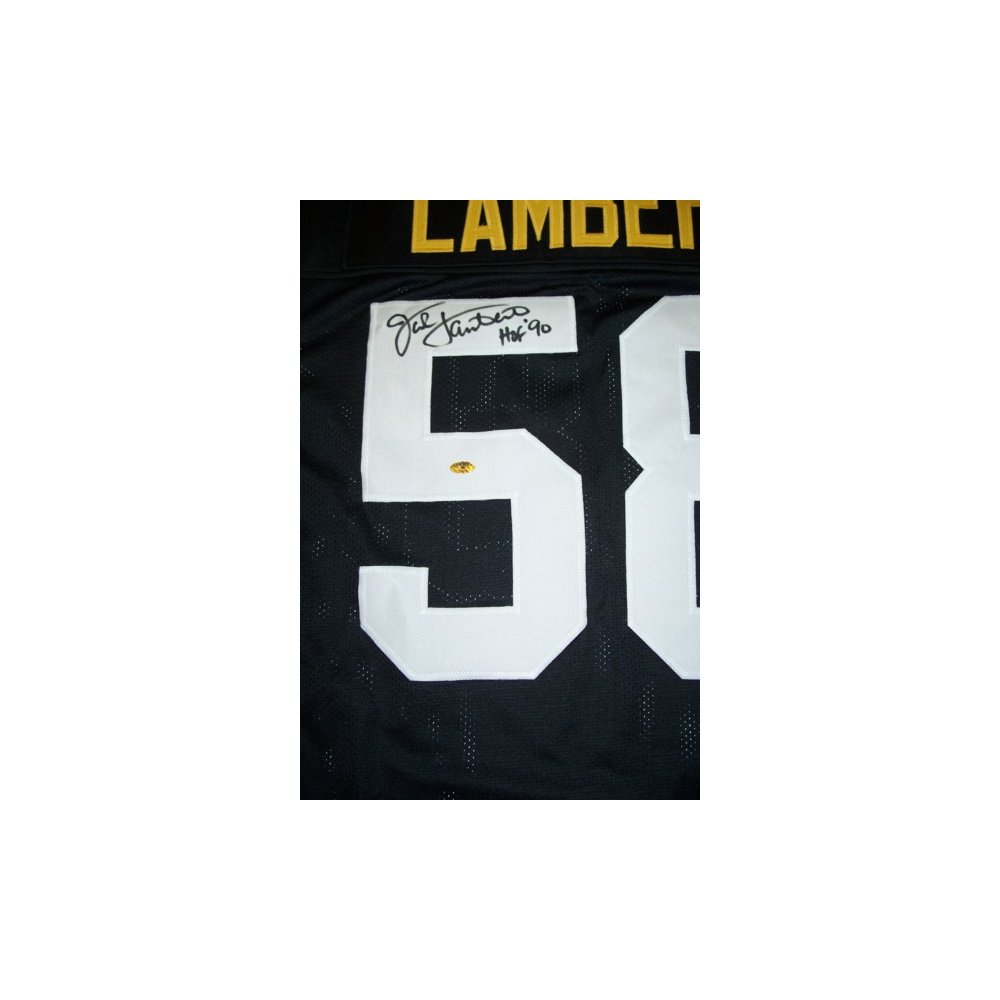 Jack Lambert Autographed Steelers Home Black Jersey - Lambert 58