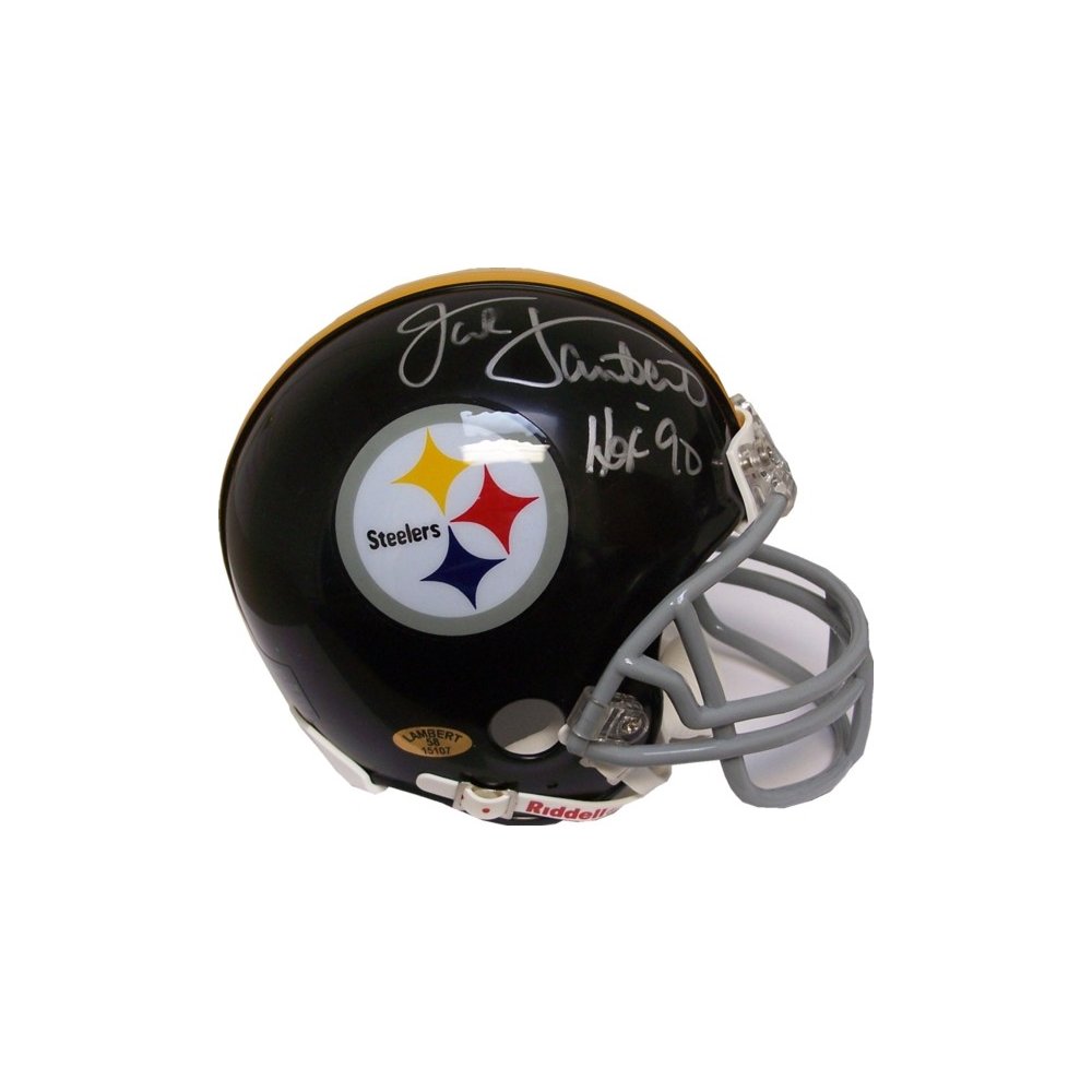 Jack Lambert Autographed Steelers Flat Black Authentic Full-Size Football  Helmet - BAS COA (8 Inscriptions)