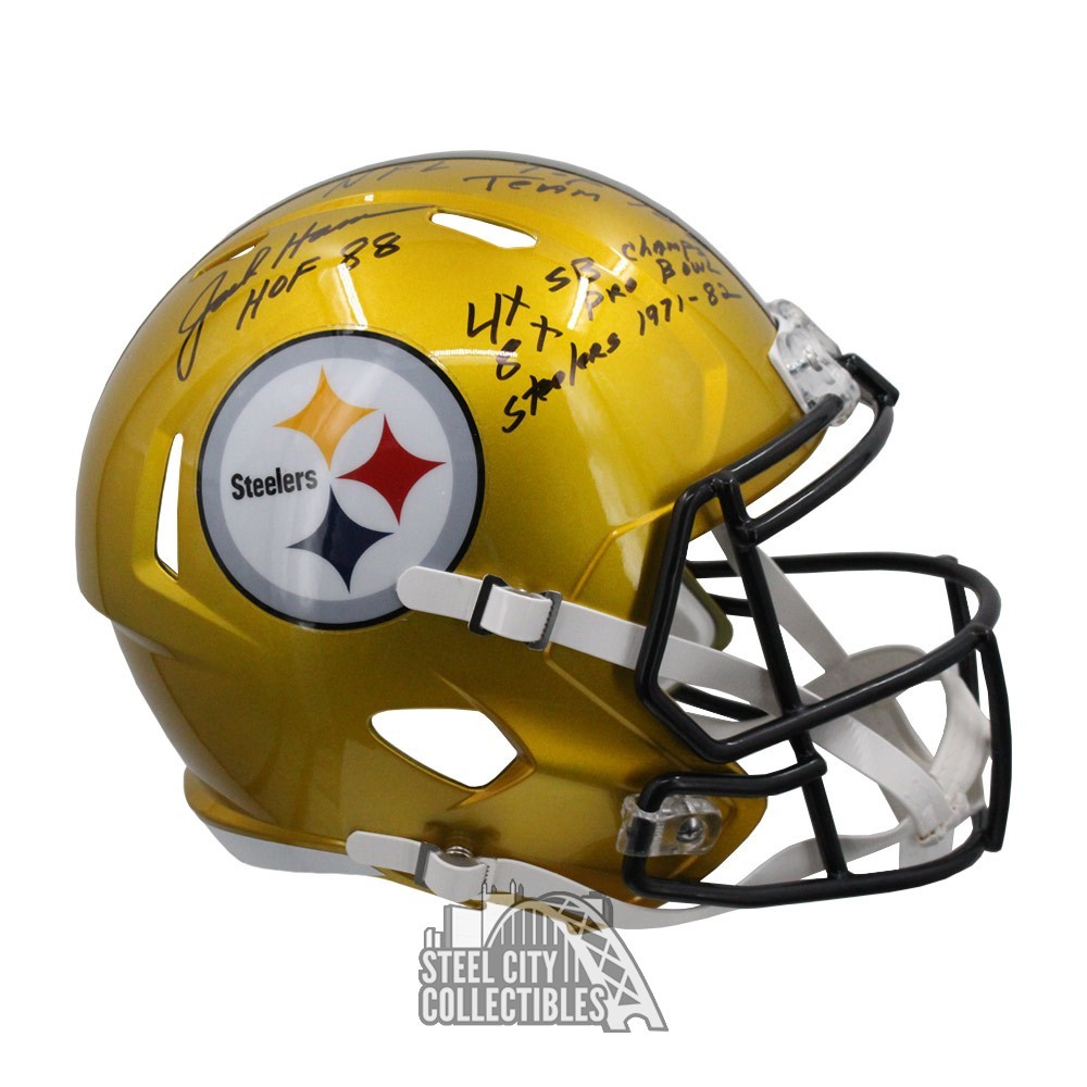 Jack Ham 5 Inscriptions Autographed Pittsburgh Flash Replica Full-Size  Football Helmet - BAS (Black Ink)