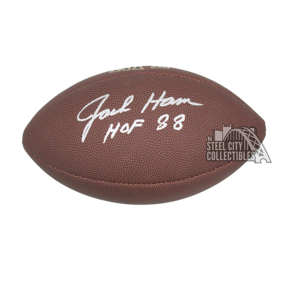 Autographed/Signed Jack Ham HOF 88 Pittsburgh White Football