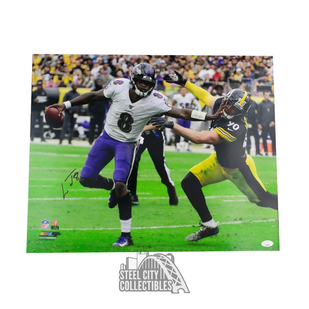 Lamar Jackson Baltimore Ravens Signed Autographed 8 x 10 Photo COA –