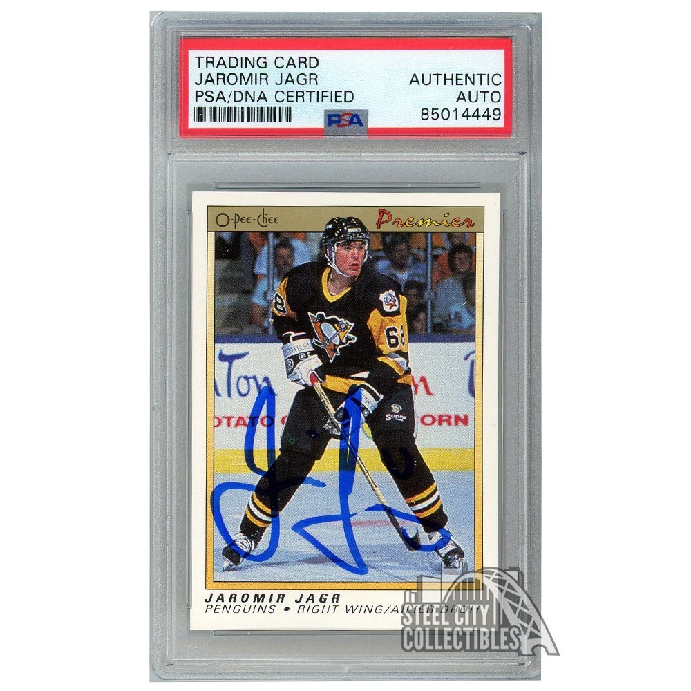 Jaromir Jagr 1990-91 O-Pee-Chee Premier Autograph Rookie Card #50 PSA ...