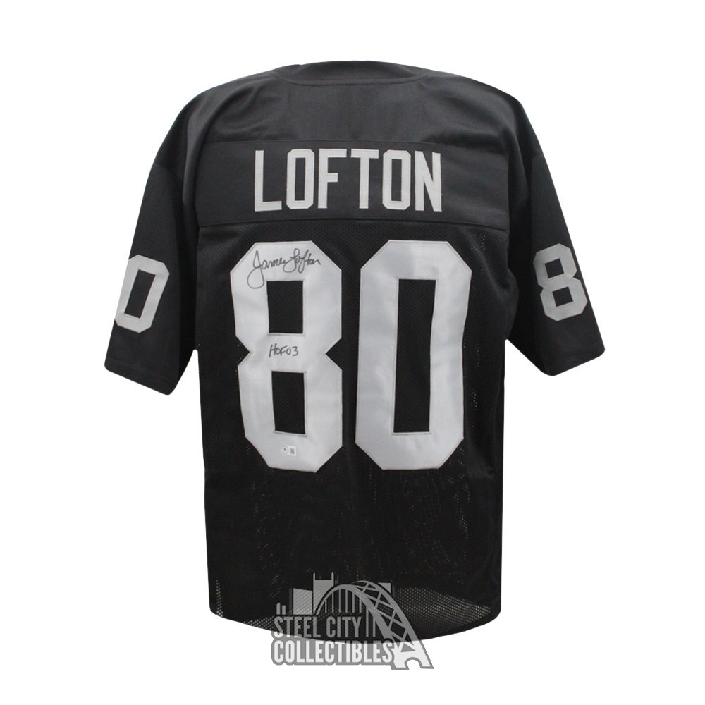 James Lofton HOF 03 Autographed Oakland Custom Black Football Jersey - BAS