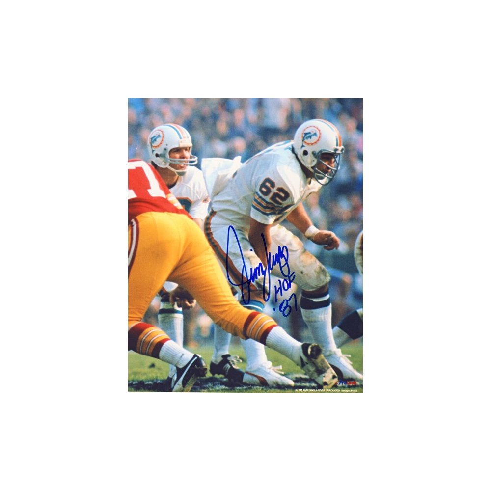 Jim Langer Autographed Miami Dolphins 8x10 Photo