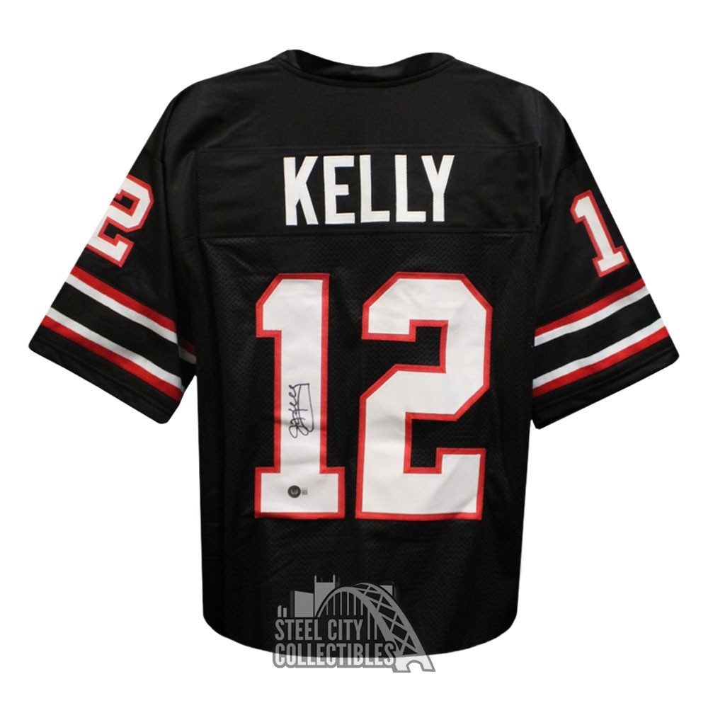 Jim Kelly Autographed Houston Custom Black Football Jersey - BAS