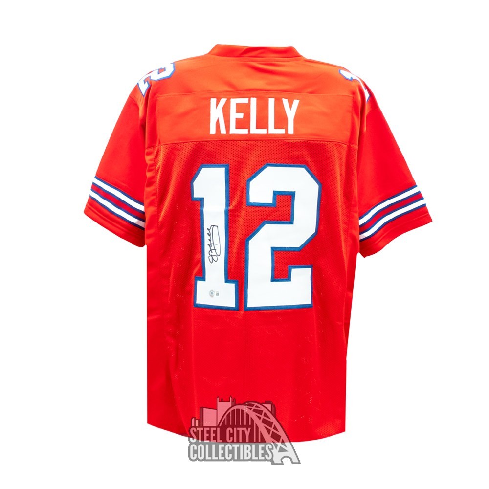 JIM KELLY SIGNED BUFFALO BILLS CUSTOM RED JERSEY - JSA COA