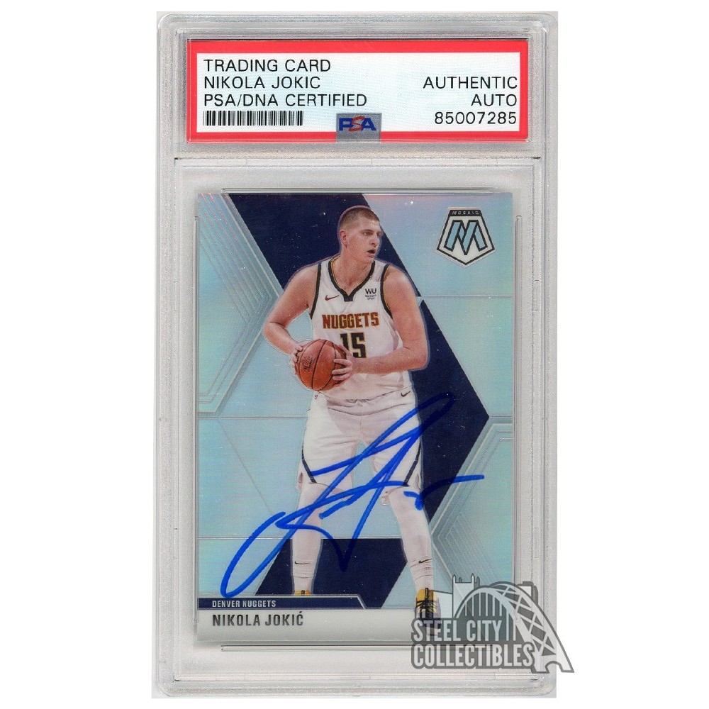 Nikola Jokic 2019-20 Panini Mosaic Silver Autograph Card #171 PSA/DNA ...