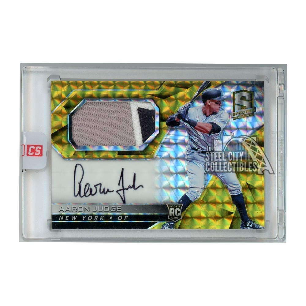 Aaron Judge 2017 Panini Gold Standard Rookie Jersey Autographs Double #7 RC  #053/199 (PSA 9)