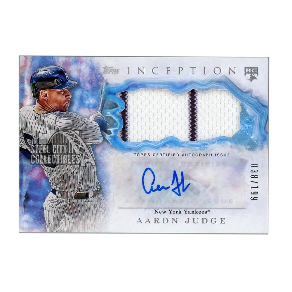 Aaron Judge 2017 Topps Inception Rookie Patch Autograph Card 038/199