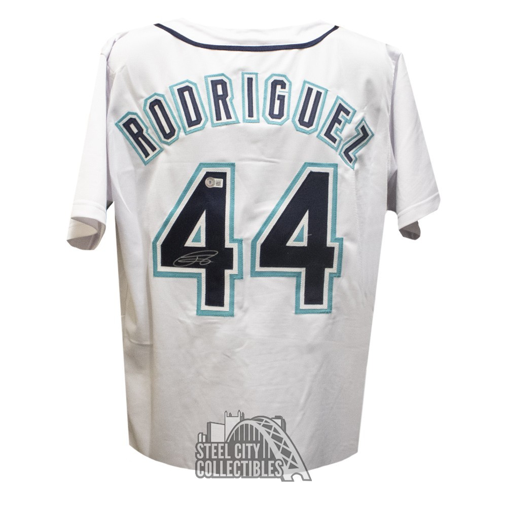 Press Pass Collectibles Julio Rodriguez Authentic Signed White Pro Style Jersey Autographed JSA
