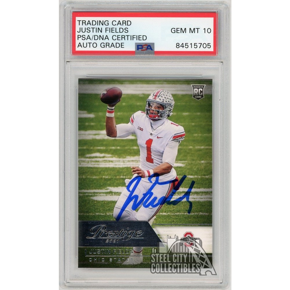 Justin Fields 2021 Chronicles Prestige Draft Picks Auto #80 - PSA