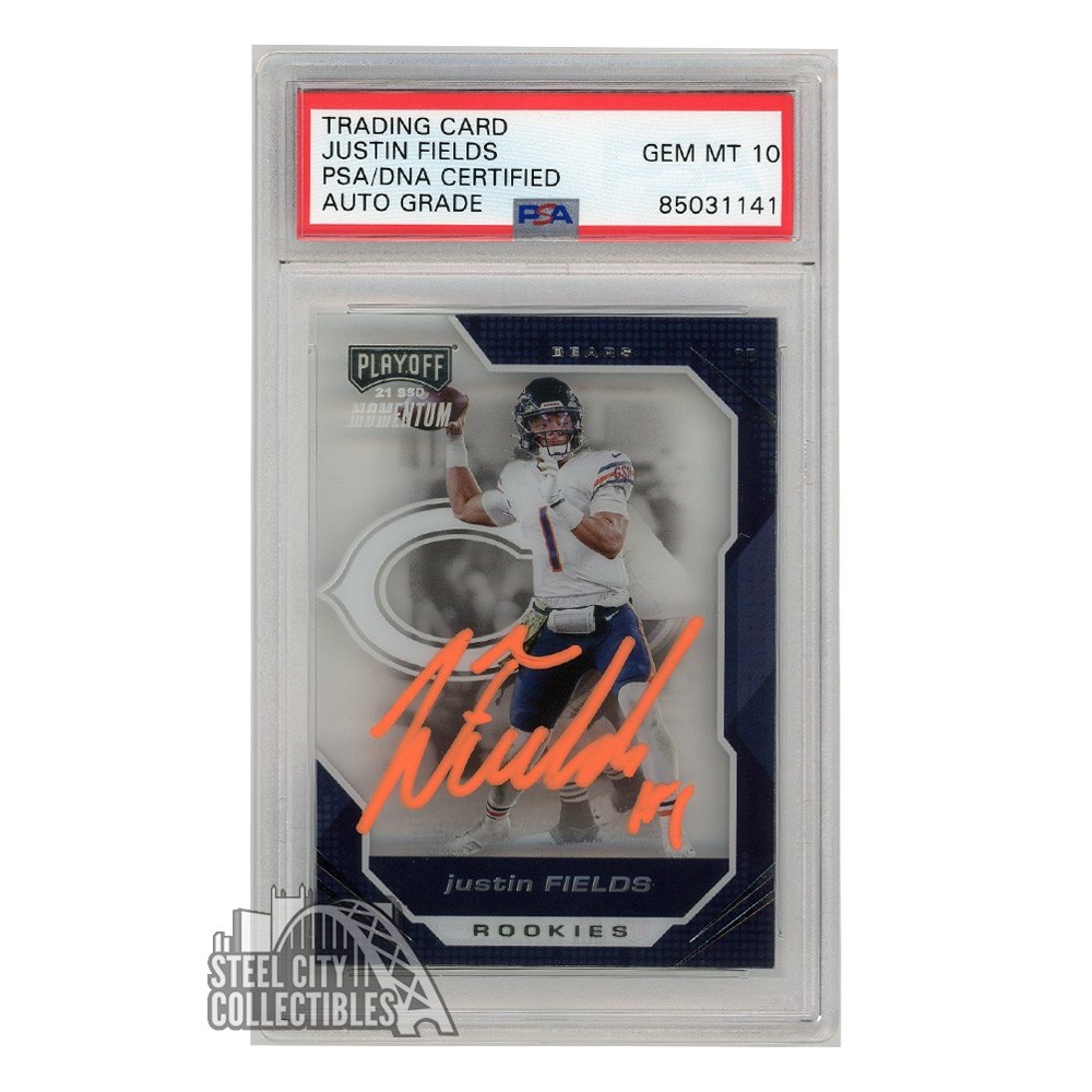 Justin Fields 2021 Panini Chronicles Playoff Momentum Autograph Rookie ...