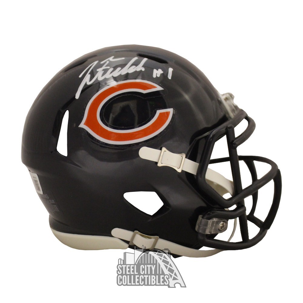 Justin Fields Autographed Chicago Bears Flash Mini Football Helmet - BAS