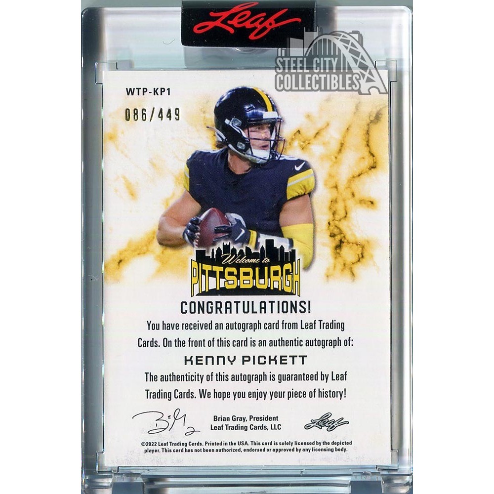 NFL Pittsburgh Steelers 2022 Welcome to Pittsburgh Football Kenny Pickett  449 AUTOGRAPHED Trading Card Leaf - ToyWiz