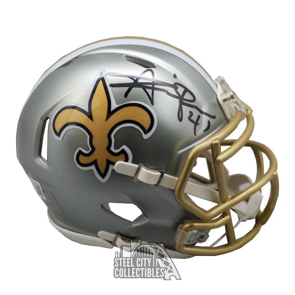 Alvin Kamara New Orleans Saints Signed Flat Black Mini Helmet (BAS