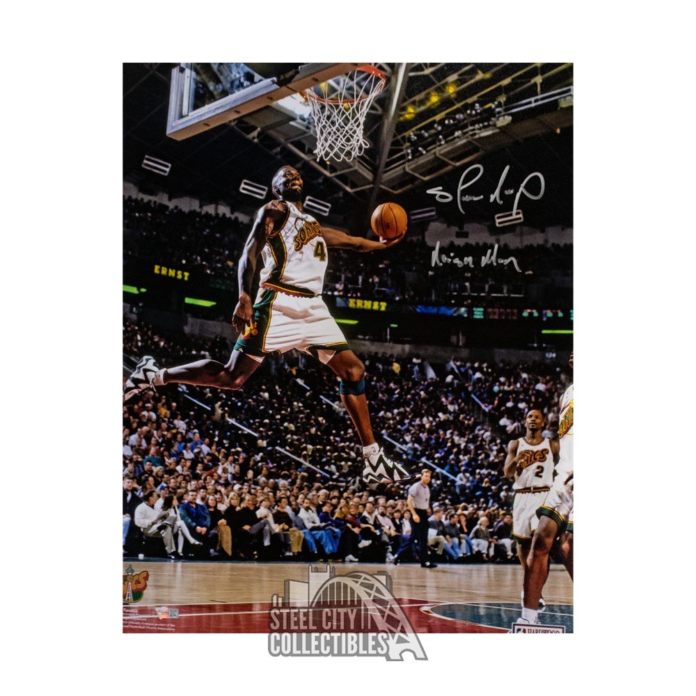 Shawn Kemp Autographed All Star Mitchell & Ness White Basketball Jersey (XL) - BAS