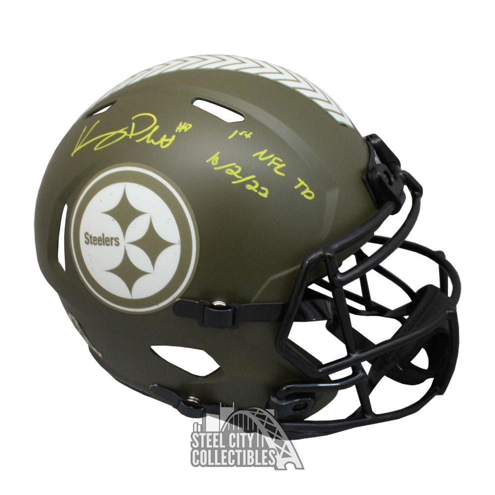 Kenny Pickett Autographed Pittsburgh Salute to Service 1st TD Full Size  Football Helmet - BAS