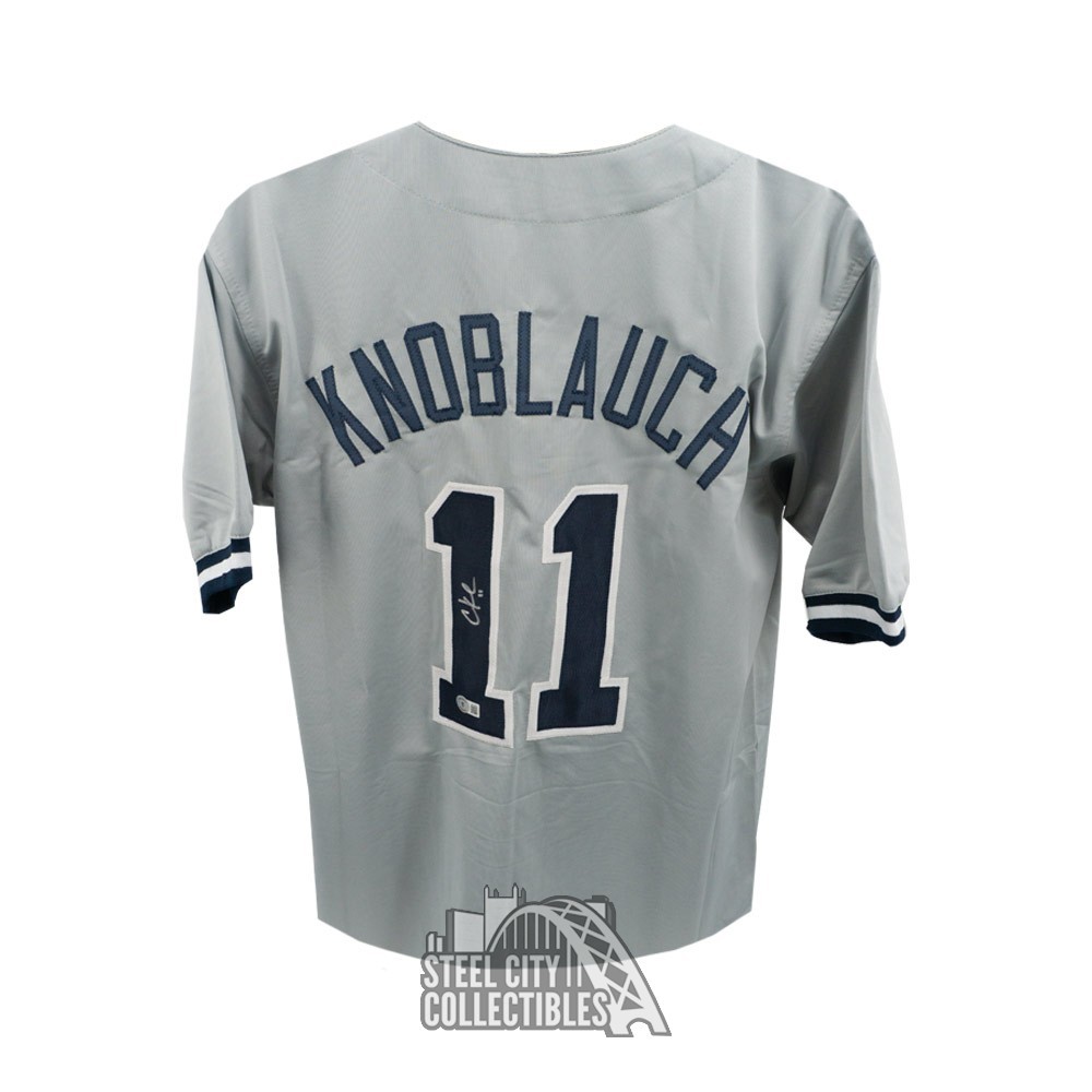Chuck Knoblauch Autographed New York Custom Gray Baseball Jersey - BAS