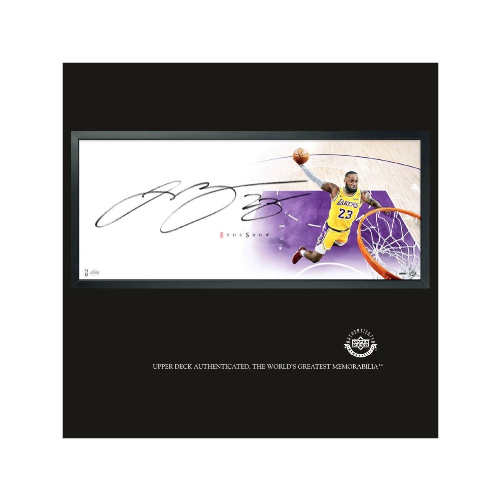 LEBRON JAMES Autographed The Show Lakers Framed 46 x 20 Photo