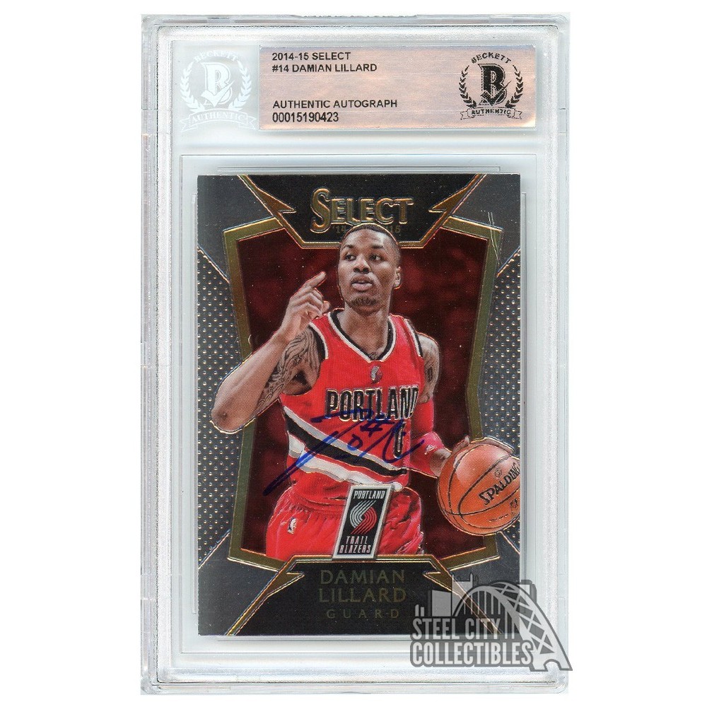 Damian Lillard 2014-15 Panini Select Autograph Card #14 BAS | Steel ...