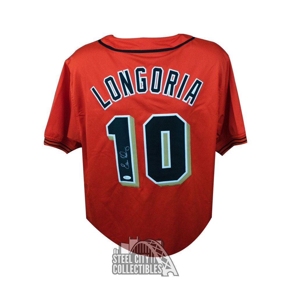 Evan Longoria Autographed San Francisco Custom Orange Baseball Jersey - JSA  COA (B)