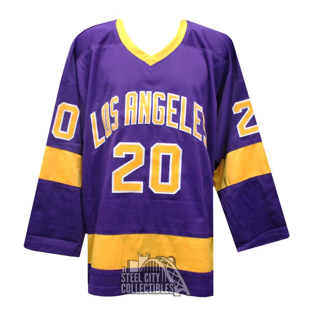Luc Robitaille HOF 09 Autographed Los Angeles Custom Purple Hockey Jersey - JSA