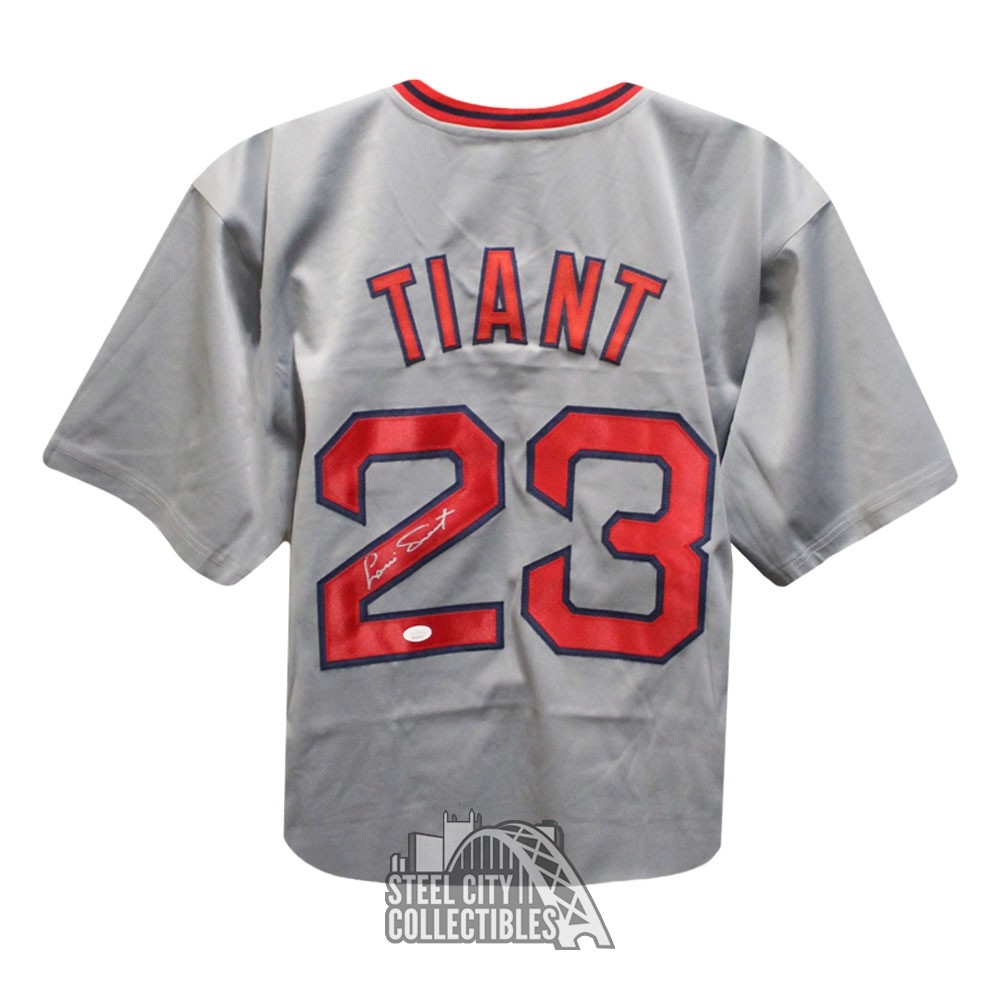 Luis Tiant Autographed Boston Custom Gray Baseball Jersey - JSA