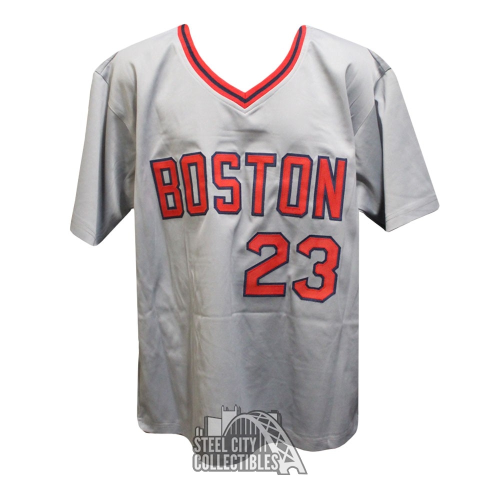 Luis Tiant Boston Autographed Throwback Baseball Jersey Grey (JSA)