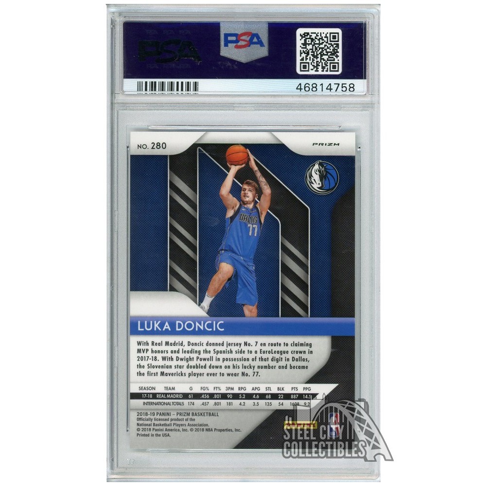 Luka Doncic 2018-19 Panini Prizm Silver Prizm Rookie Card #280 PSA