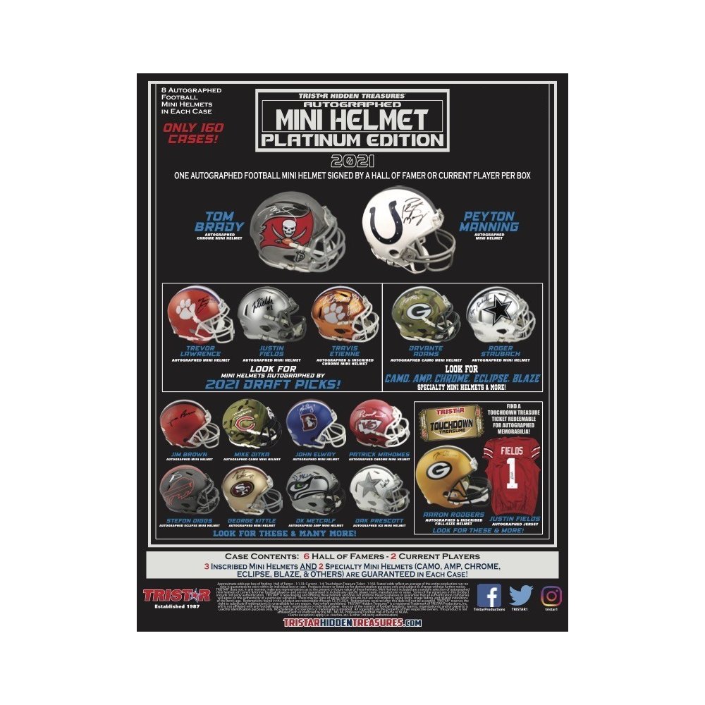 2021 TriStar Hidden Treasures Autographed Mini Helmets Football