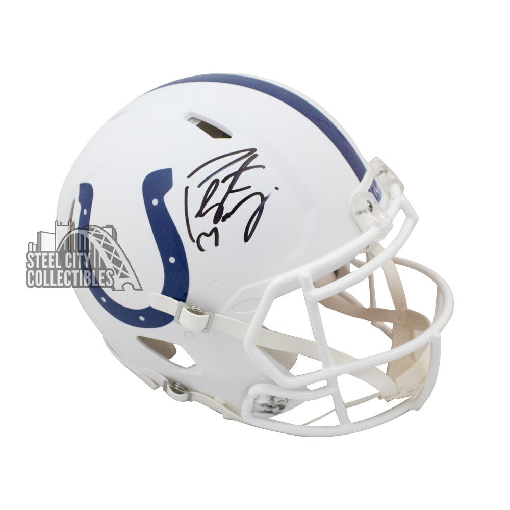 Peyton Manning Autographed Colts Flat White Authentic Full-Size Football  Helmet - Fanatics (Blue Ink)