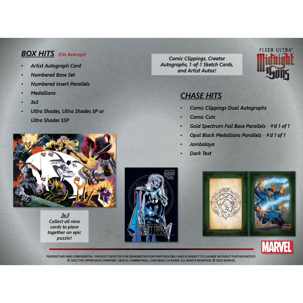 2023 Upper Deck Fleer Ultra Marvel Midnight Sons Hobby 12-Box Case