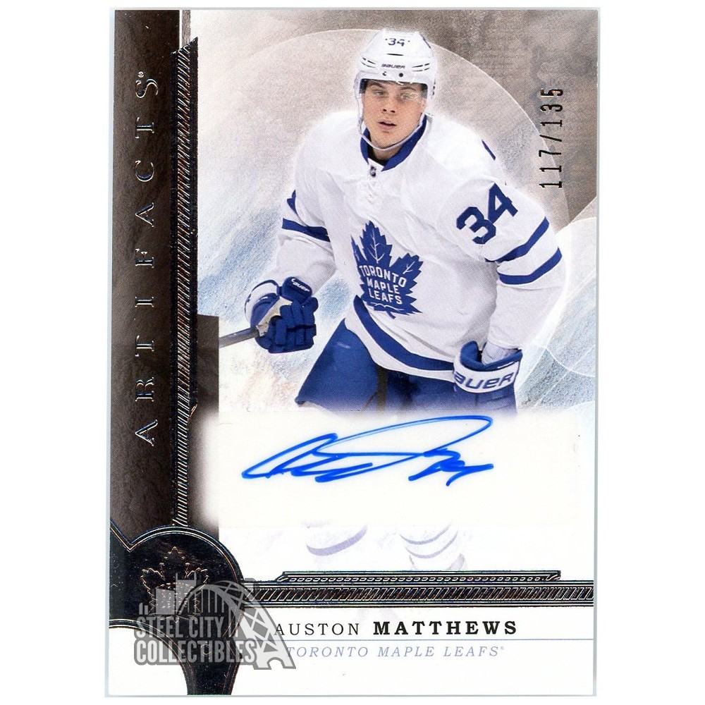 Auston Matthews 2016-17 Upper Deck Artifacts Rookie Autograph Card #1 ...