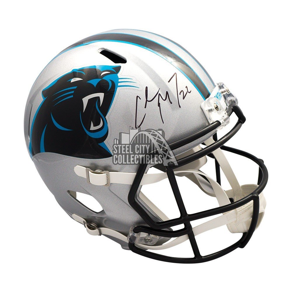 Christian McCaffrey Autograph Panthers Speed Full-Size Football Helmet ...