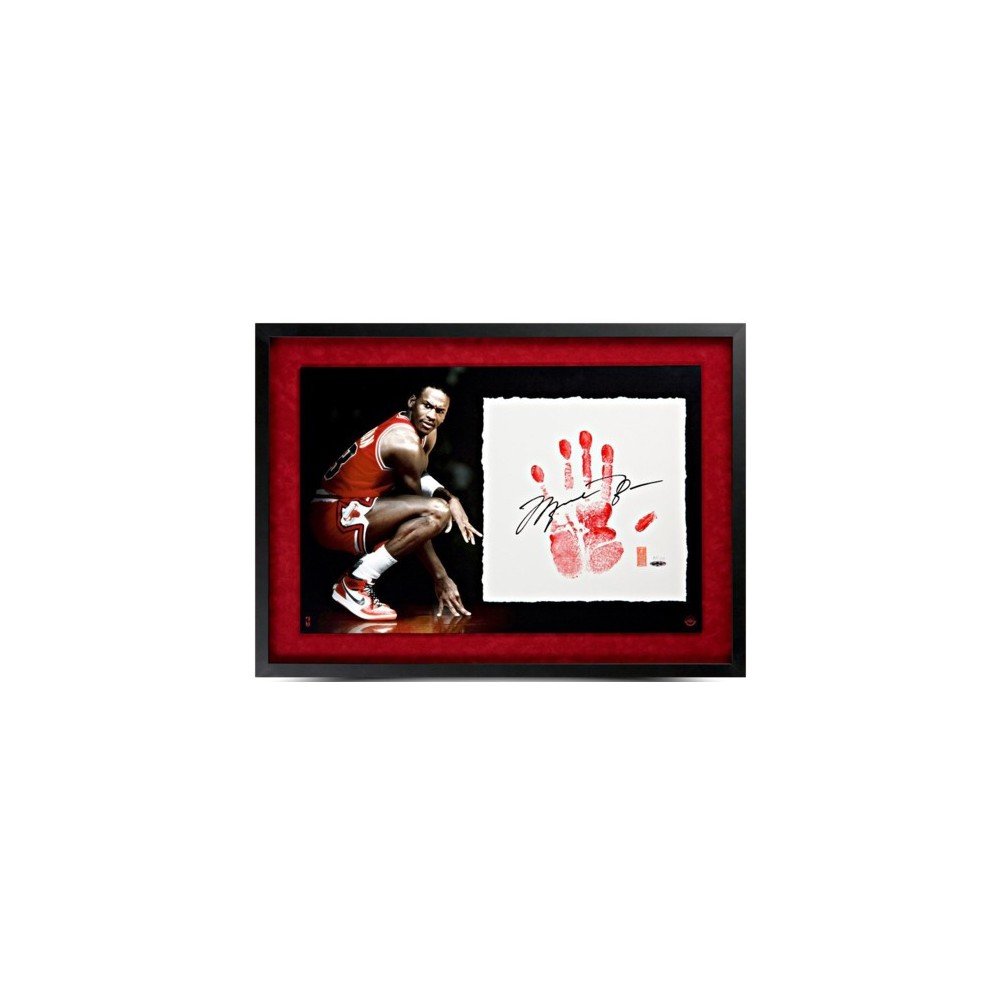 Chicago Bulls Michael Jordan Autographed Framed White Championship