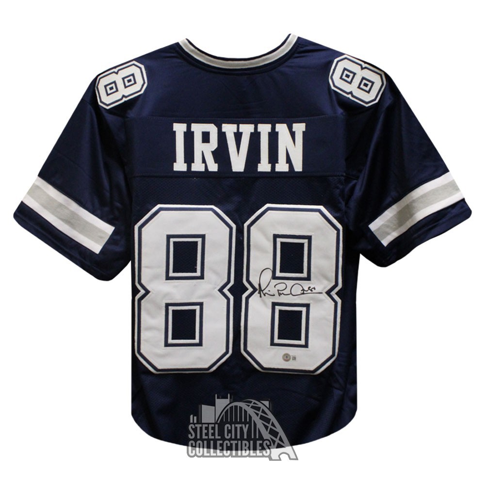 Michael Irvin Autographed Dallas Custom Navy Football Jersey - BAS